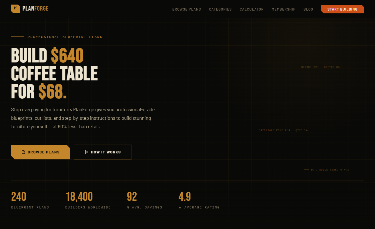 PlanForge — Furniture Brand